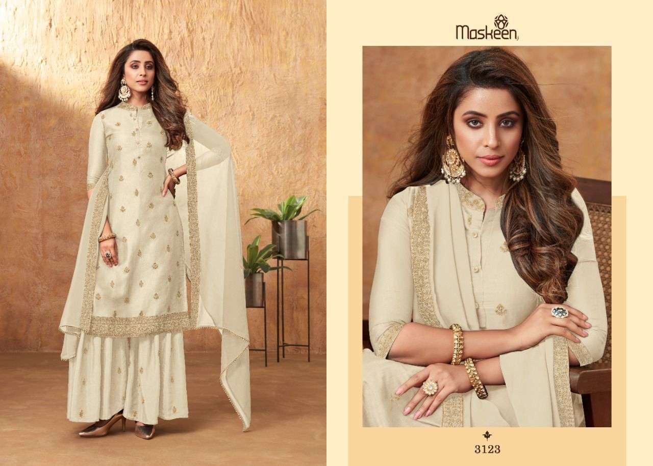 Maskeen Aamira Sik With Embroidery Work Readymade Salwar Suits Catalog