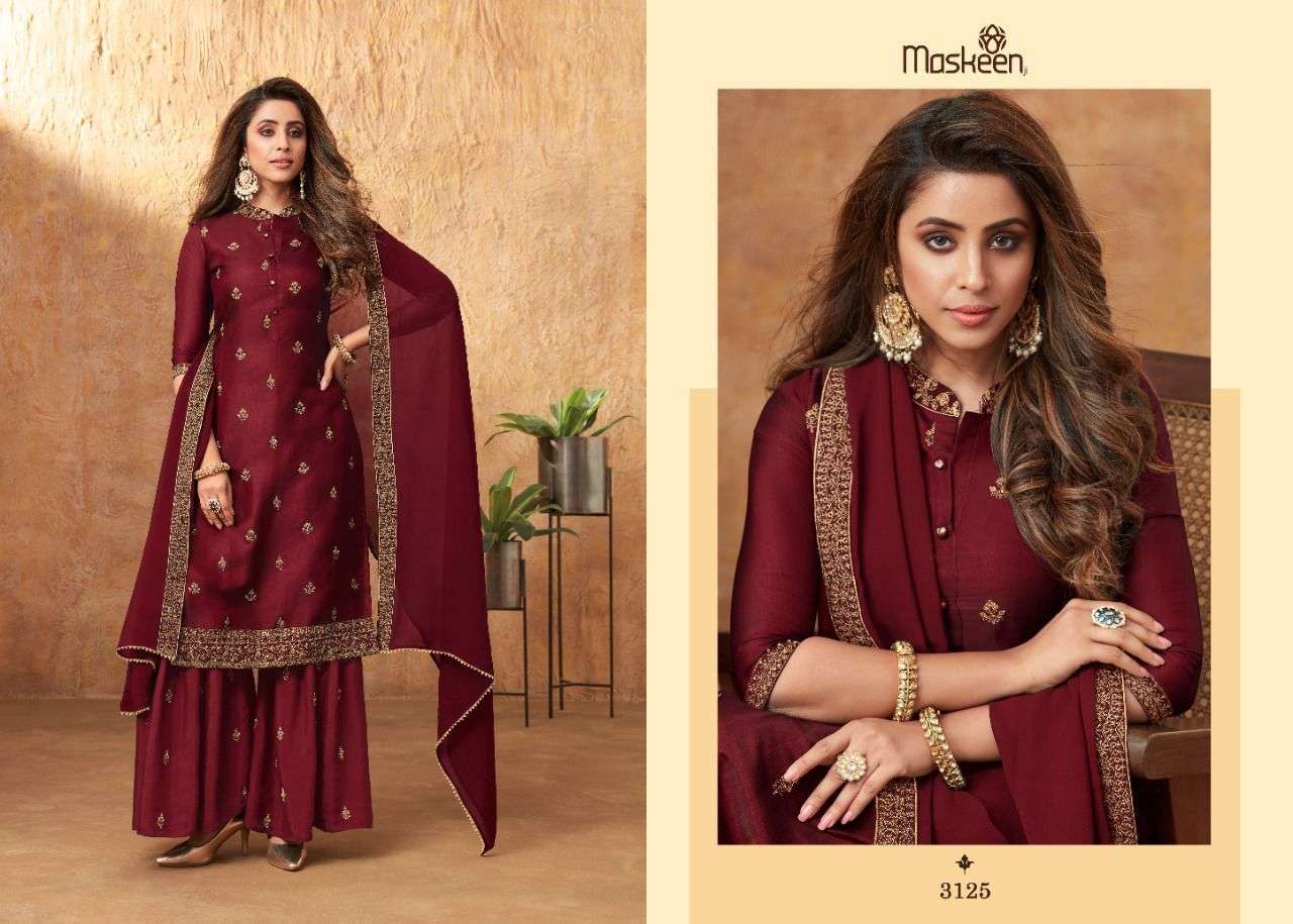 Maskeen Aamira Sik With Embroidery Work Readymade Salwar Suits Catalog