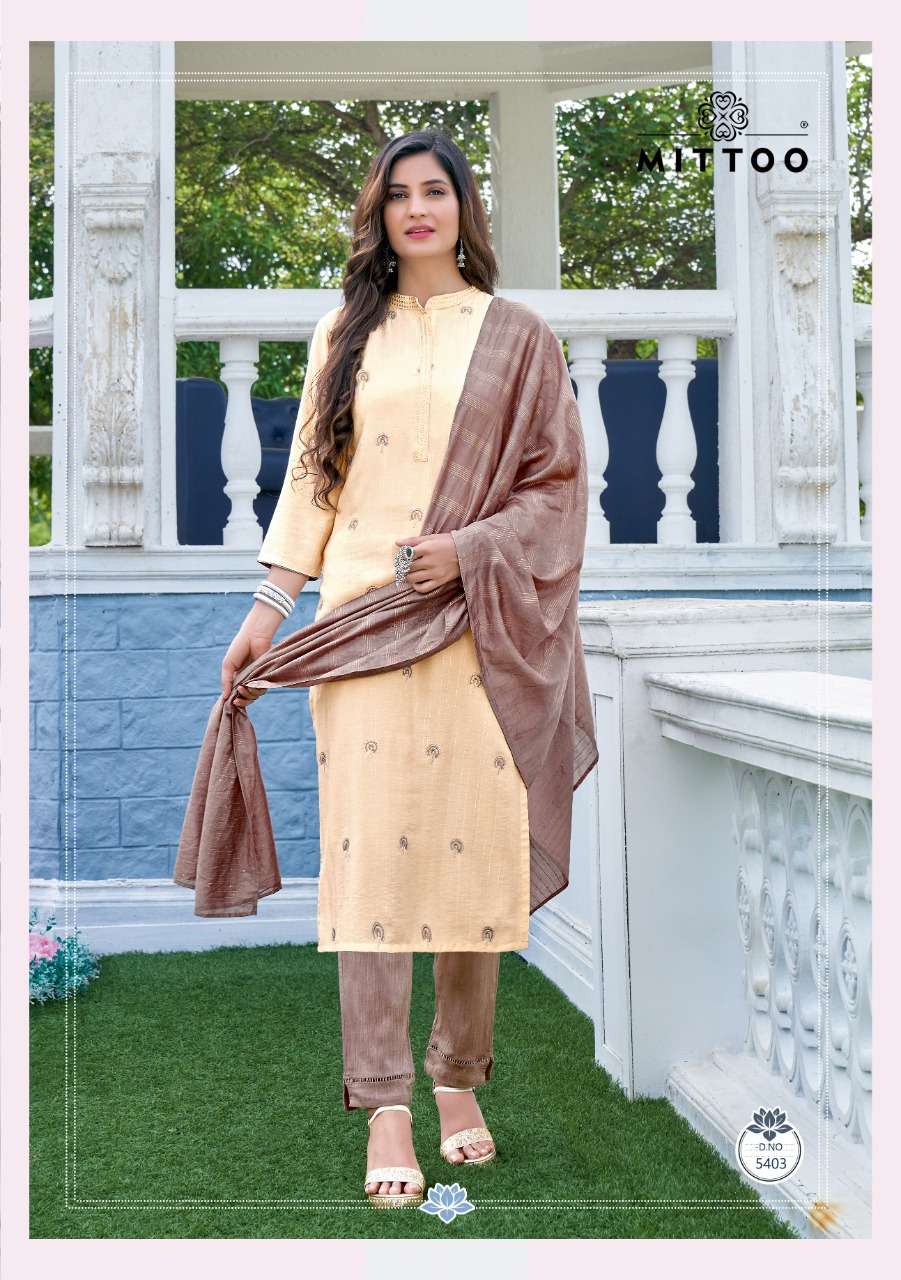 Mittoo Noor Vol 1 Viscose Fancy Ready Made Collection Kurti Bottom With Dupatta Catalog