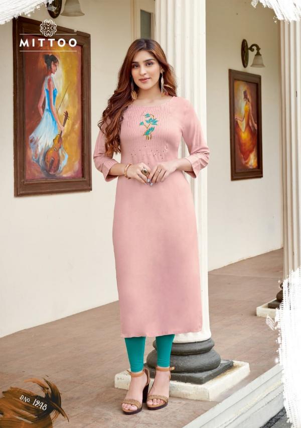 Mittoo Palak Vol  28 Rayon Designer Embroidery Kurti Mittoo Kurtis Wholesale Surat