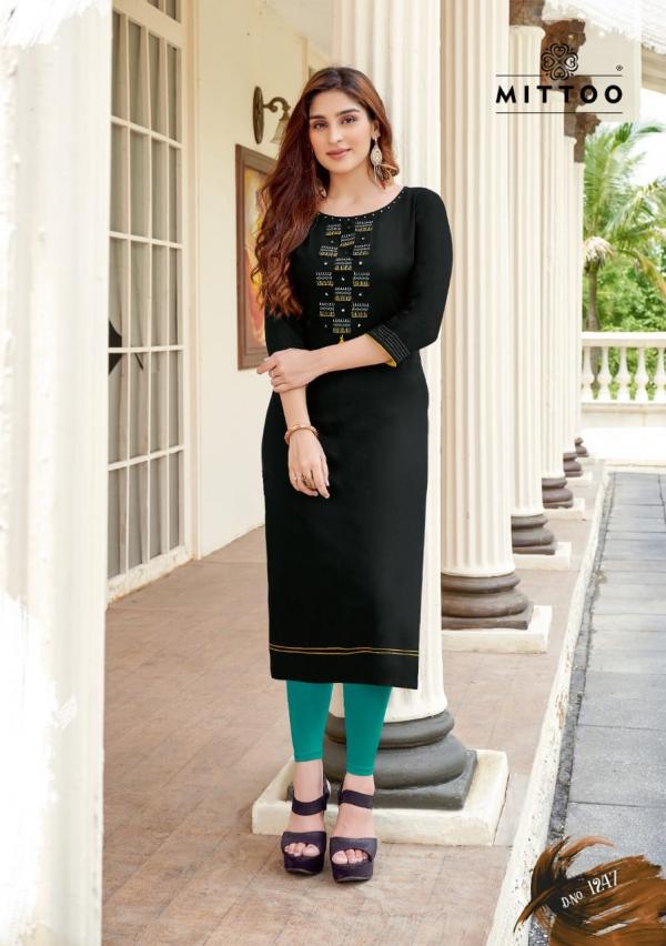 Mittoo Palak Vol  28 Rayon Designer Embroidery Kurti Mittoo Kurtis Wholesale Surat