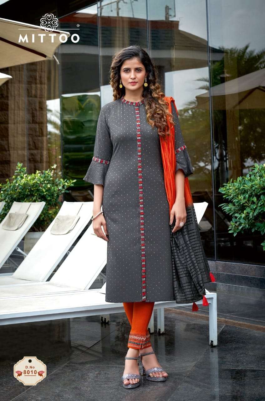 Mittoo  Rangpreet Vol-3 Viscose Jacquard Butti Top With Bottom And Dupatta Catalog