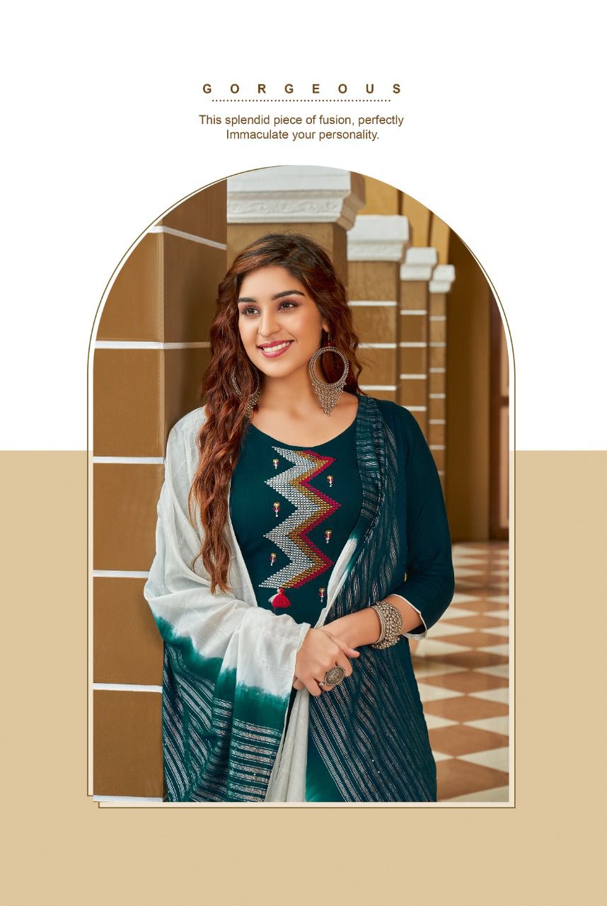 Mittoo Rangpreet Vol  1 Rayon Designer Embroidery Readymade Kurti Catalog