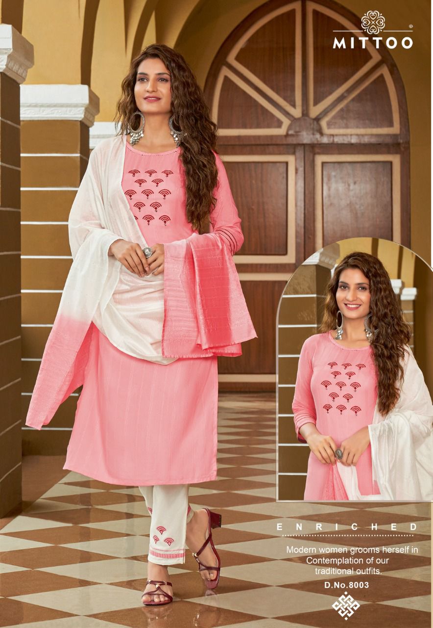 Mittoo Rangpreet Vol  1 Rayon Designer Embroidery Readymade Kurti Catalog