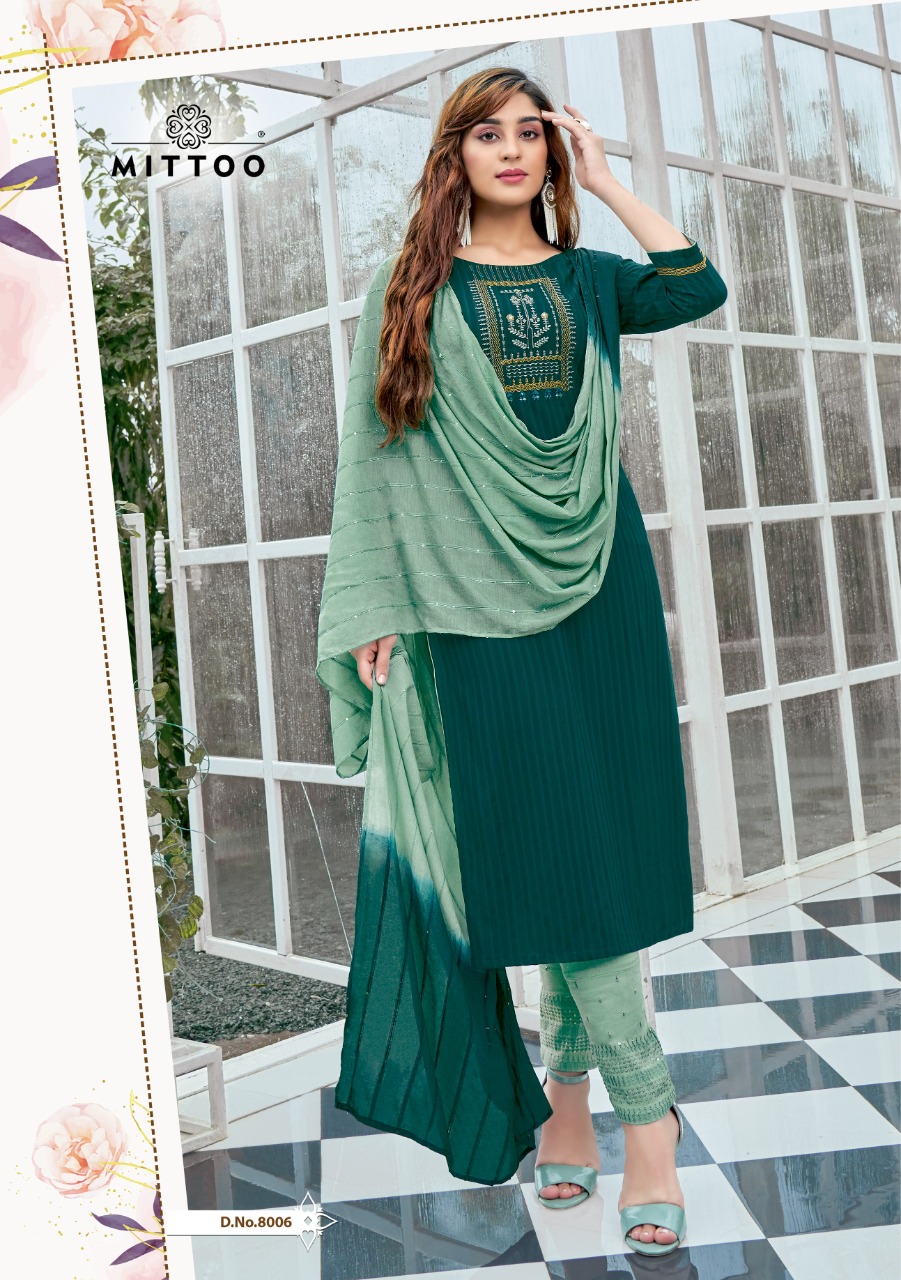 Mittoo Rangpreet Vol 2 Embroidery Ready-made  Kurti Pant Set With Dupatta Wholesale
