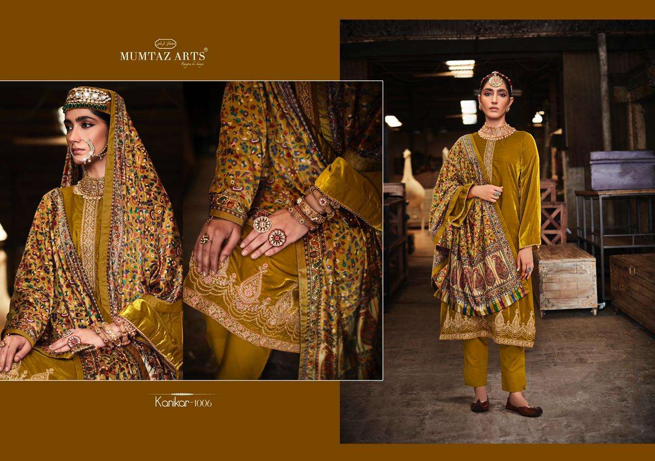 Mumtaz Arts Kanikar Velvet Vol 2 Velvet With Neck & Daman Embroidery Salwar Suits Catalog
