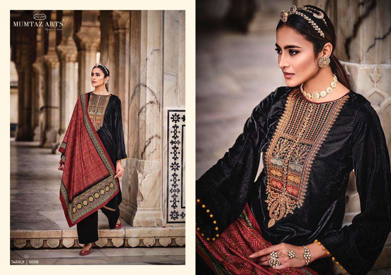 Mumtaz Arts Tarruf Velvet With Embroidery Work Pashmina Suits Catalog