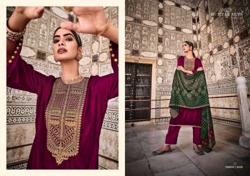 Mumtaz Arts Tarruf Velvet With Embroidery Work Pashmina Suits Catalog