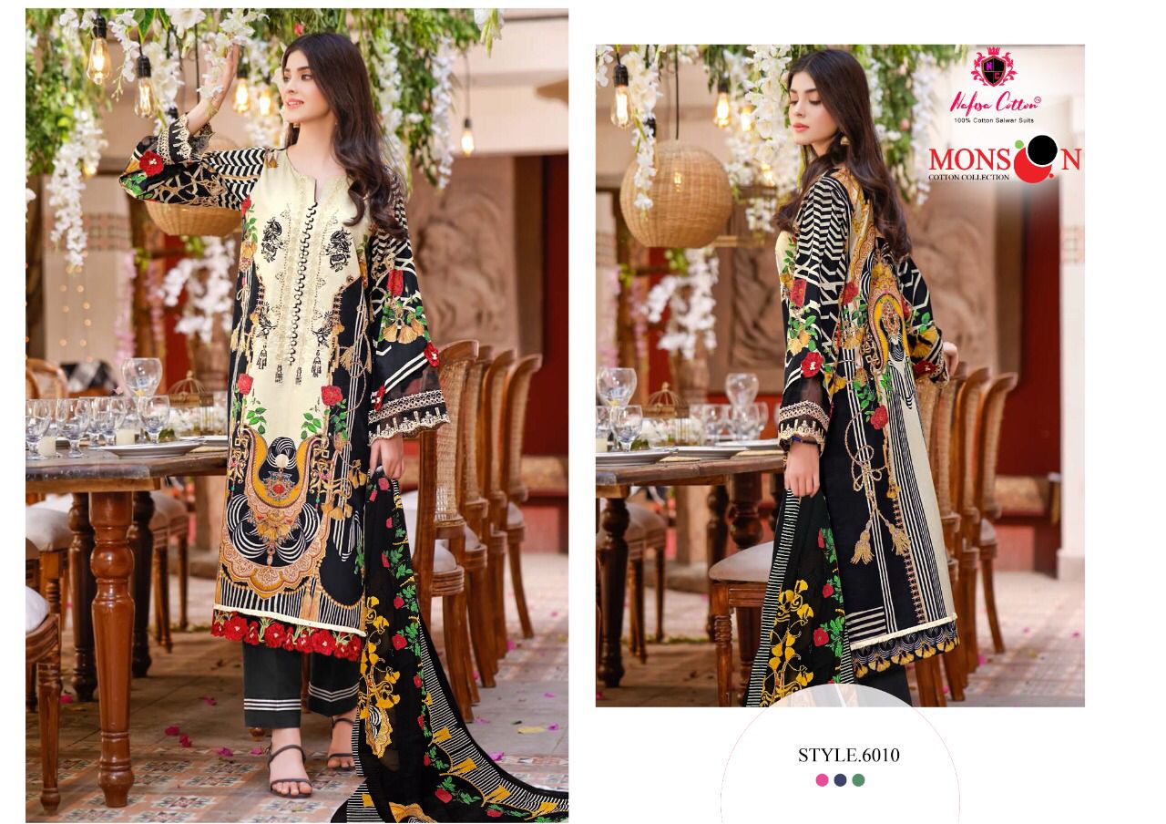 Nafisa Monsooon Vol  6 Karachi Cotton Dress Material Catalog