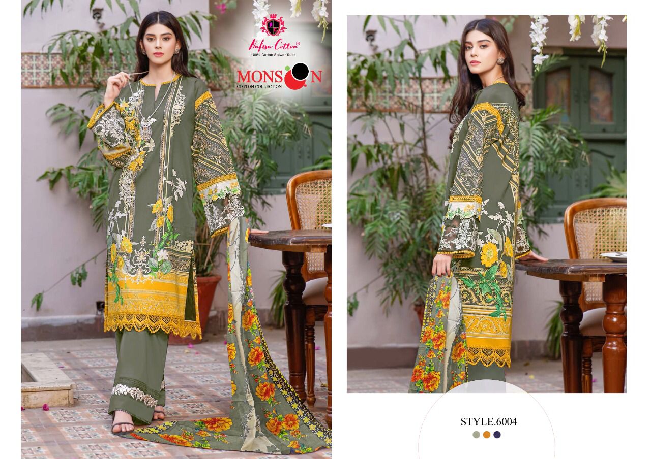 Nafisa Monsooon Vol  6 Karachi Cotton Dress Material Catalog
