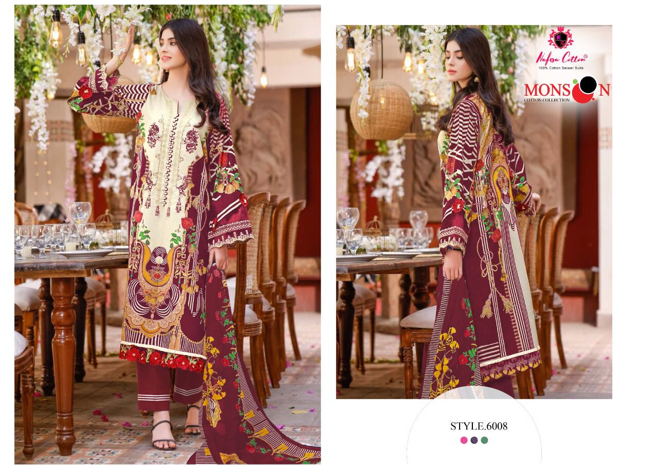Nafisa Monsooon Vol  6 Karachi Cotton Dress Material Catalog