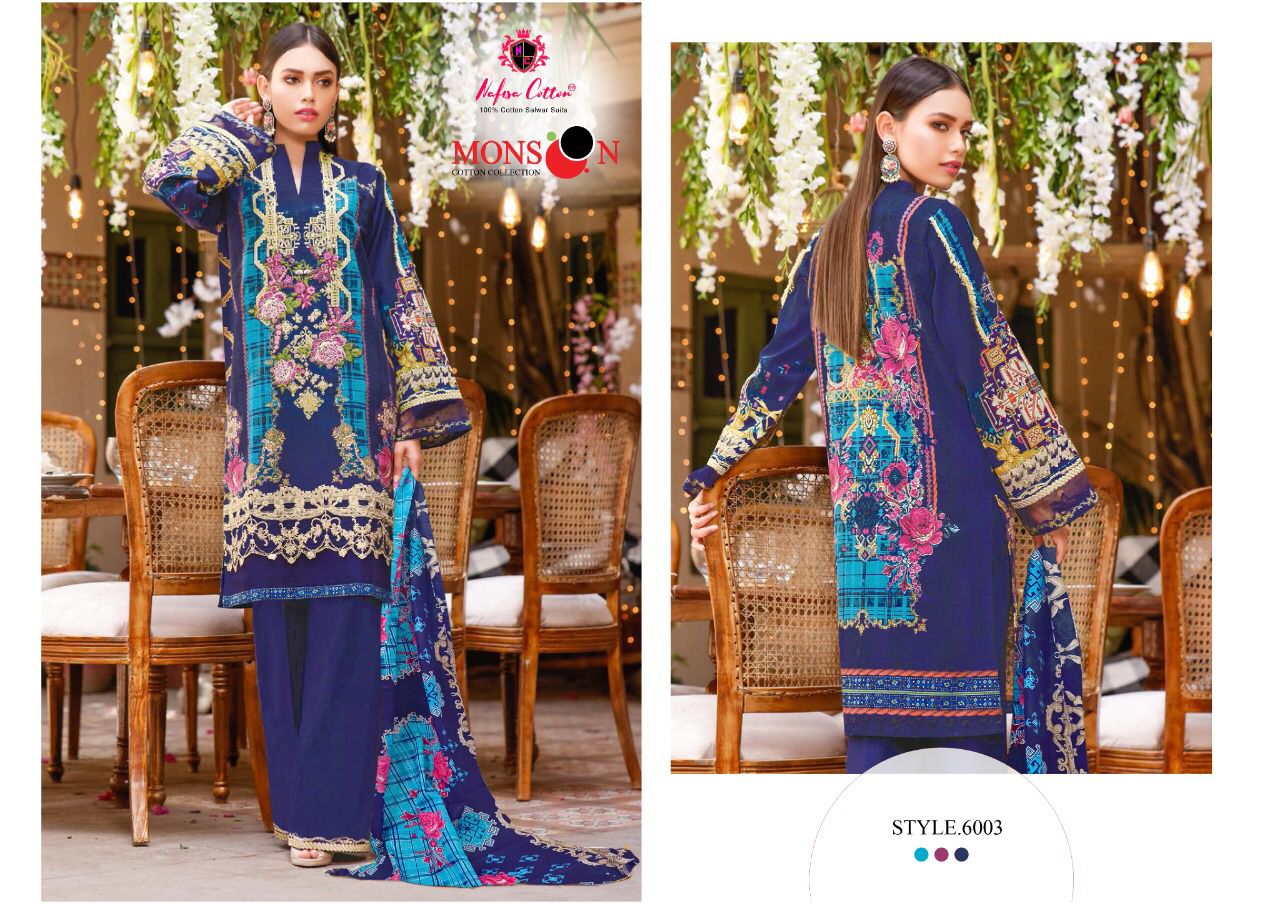 Nafisa Monsooon Vol  6 Karachi Cotton Dress Material Catalog