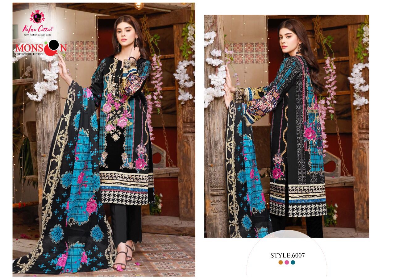 Nafisa Monsooon Vol  6 Karachi Cotton Dress Material Catalog