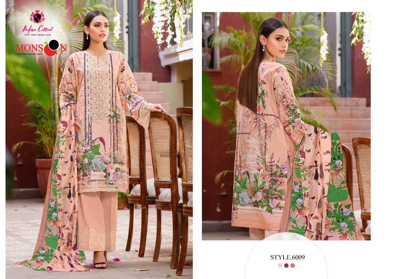 Nafisa Monsooon Vol  6 Karachi Cotton Dress Material Catalog