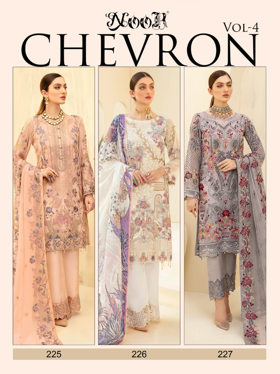 Noor Chevron Vol  4 Embroidery Pakistani Salwar Kameez Catalog