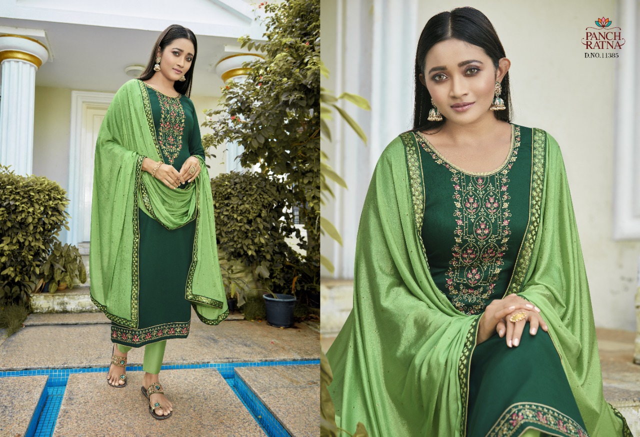 Panch Ratna Glamour Silk Designer Rich Look  Wholesale  Dress Material