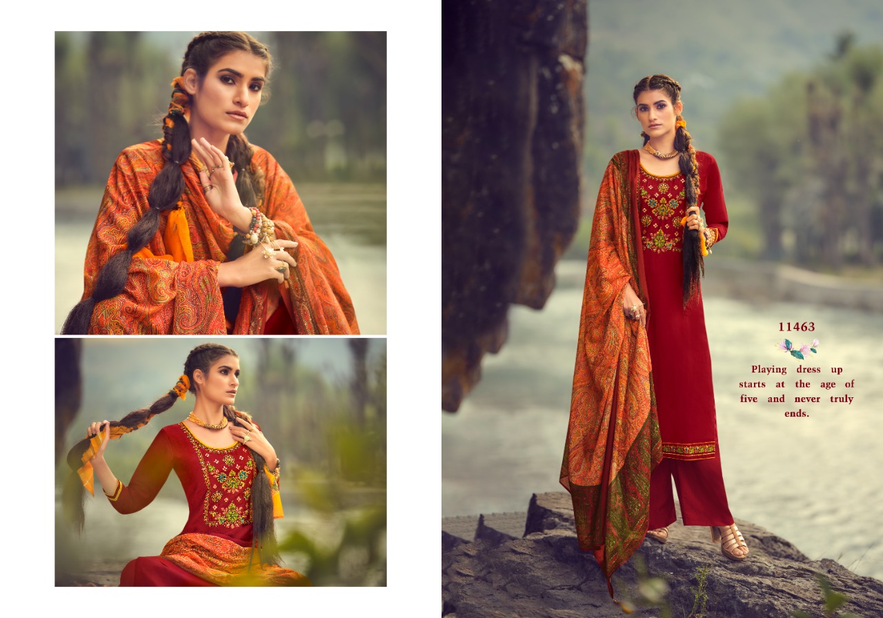 Panch Ratna Kalpana Silk Embroidery  Designer Dress Material Catalog