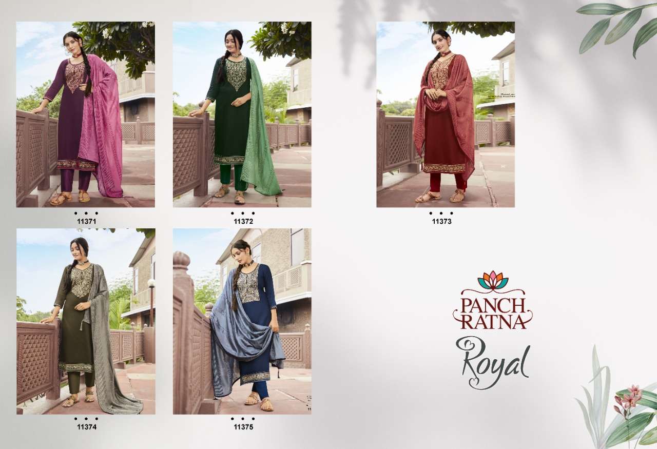 Panch Ratna Royal Jam Silk With Work Dress Material Catalog