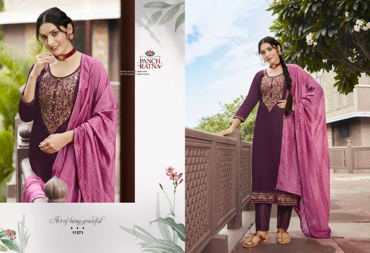 Panch Ratna Royal Jam Silk With Work Dress Material Catalog