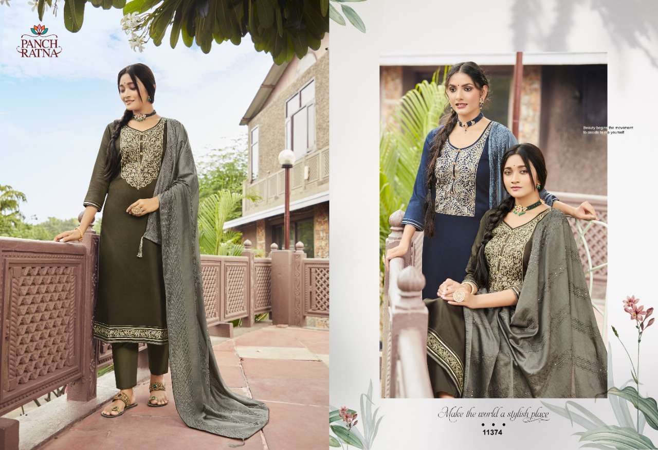 Panch Ratna Royal Jam Silk With Work Dress Material Catalog