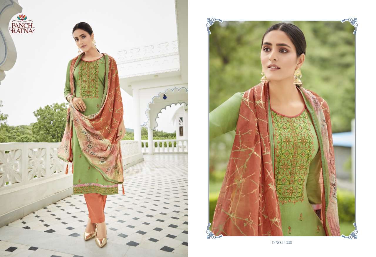 Panch Ratna Ruaab Cotton Satin Work Dress Material Collection