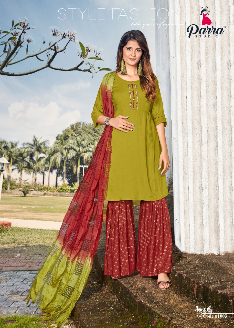 Parra Studio Masuam  Vol 1 Rayon Designer Readymade Kurti Catalog