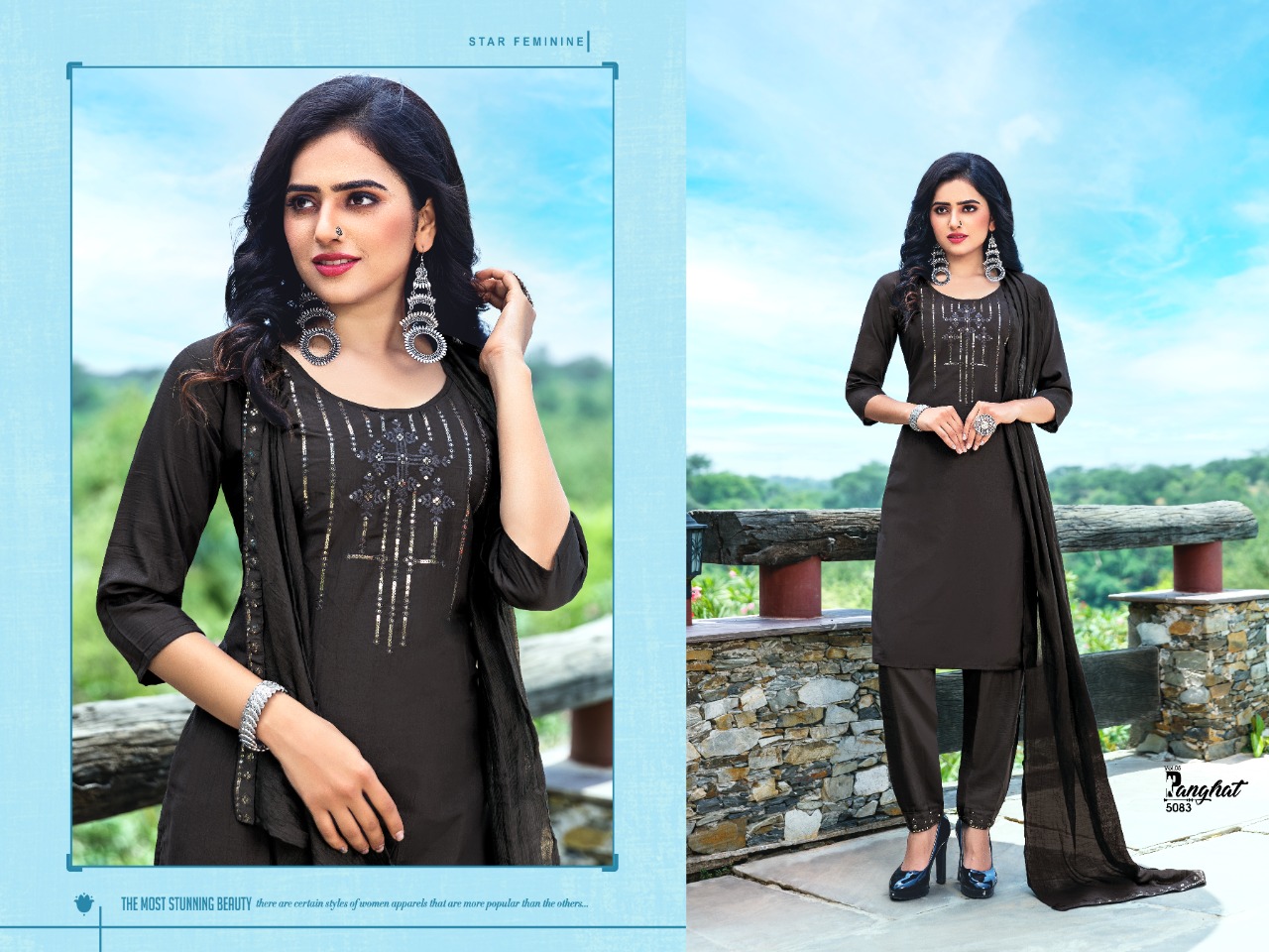 Premnath  Panghat Vol 5  3pc Catalog Kurti Pant Set With Dupatta Party Wear