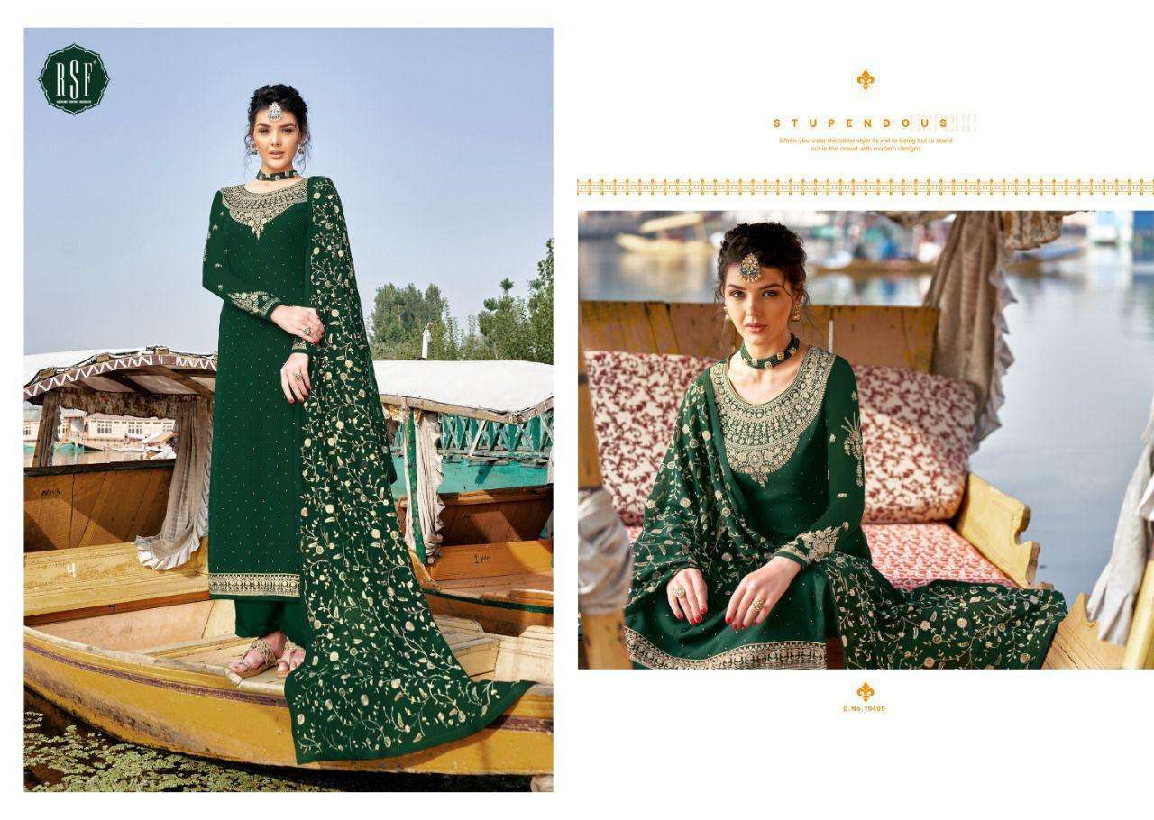 Rsf Zariya Faux Georgette With Embroidery Work Salwar Suits Catalog