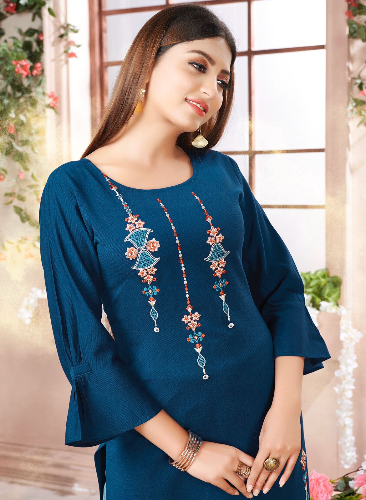 Rt Meher Hand Work Embroidery Kurti With Bottom Catalog