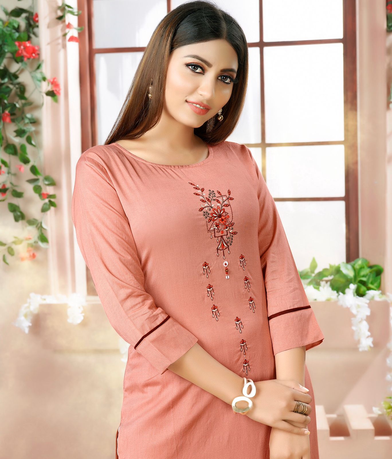 Rt Meher Hand Work Embroidery Kurti With Bottom Catalog