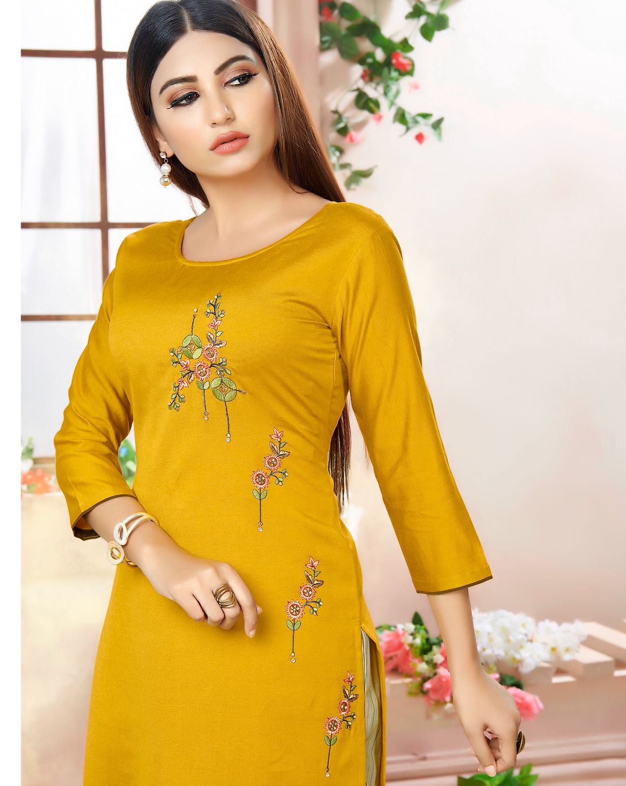 Rt Meher Hand Work Embroidery Kurti With Bottom Catalog