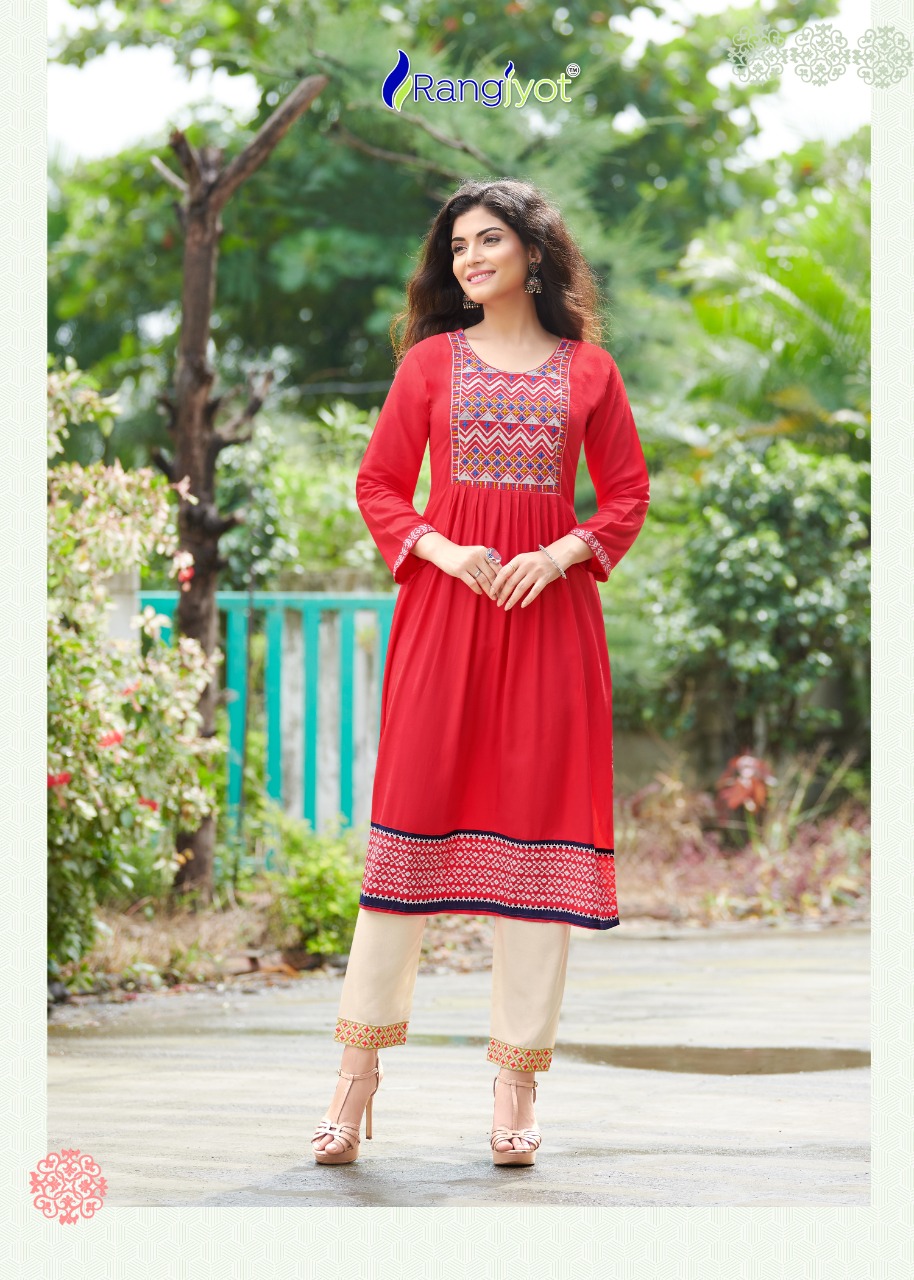 Rangjyot Maria Vol  1 Ethnic Wear Buy Wholesale Designer Kurti With Bottom In India