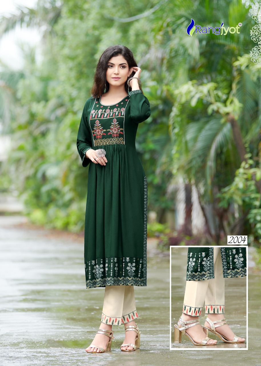Rangjyot Maria Vol  1 Ethnic Wear Buy Wholesale Designer Kurti With Bottom In India