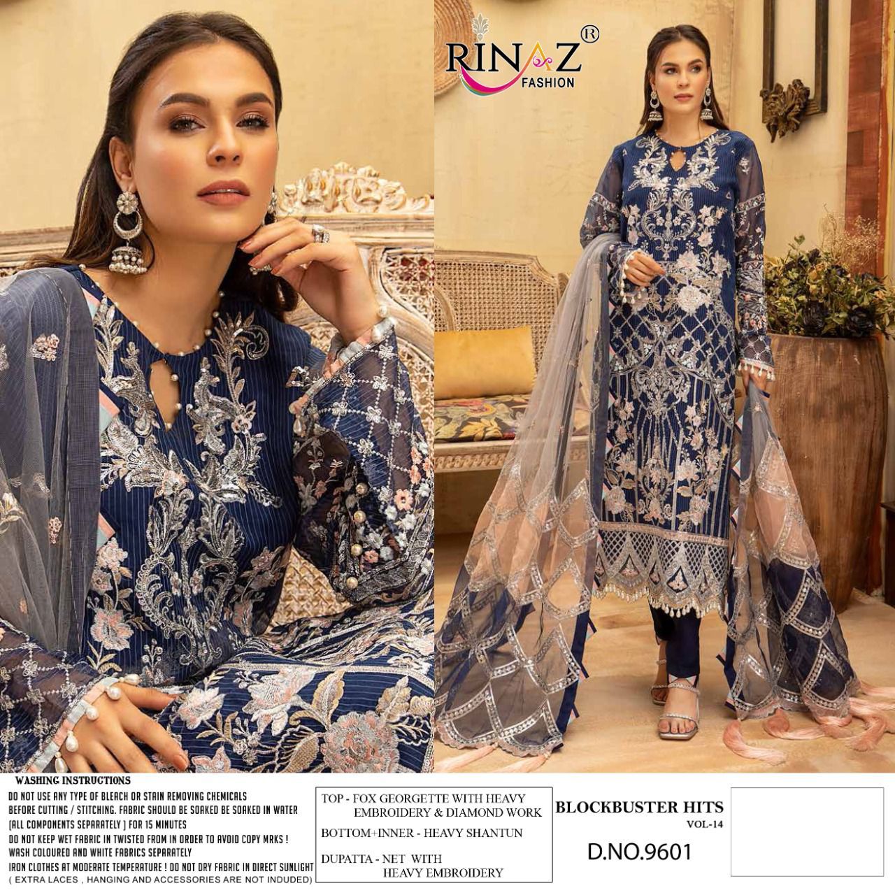 Rinaz Block Buster Hits Vol 14 Georgette Wear Pakistani Salwar Kameez Catalog