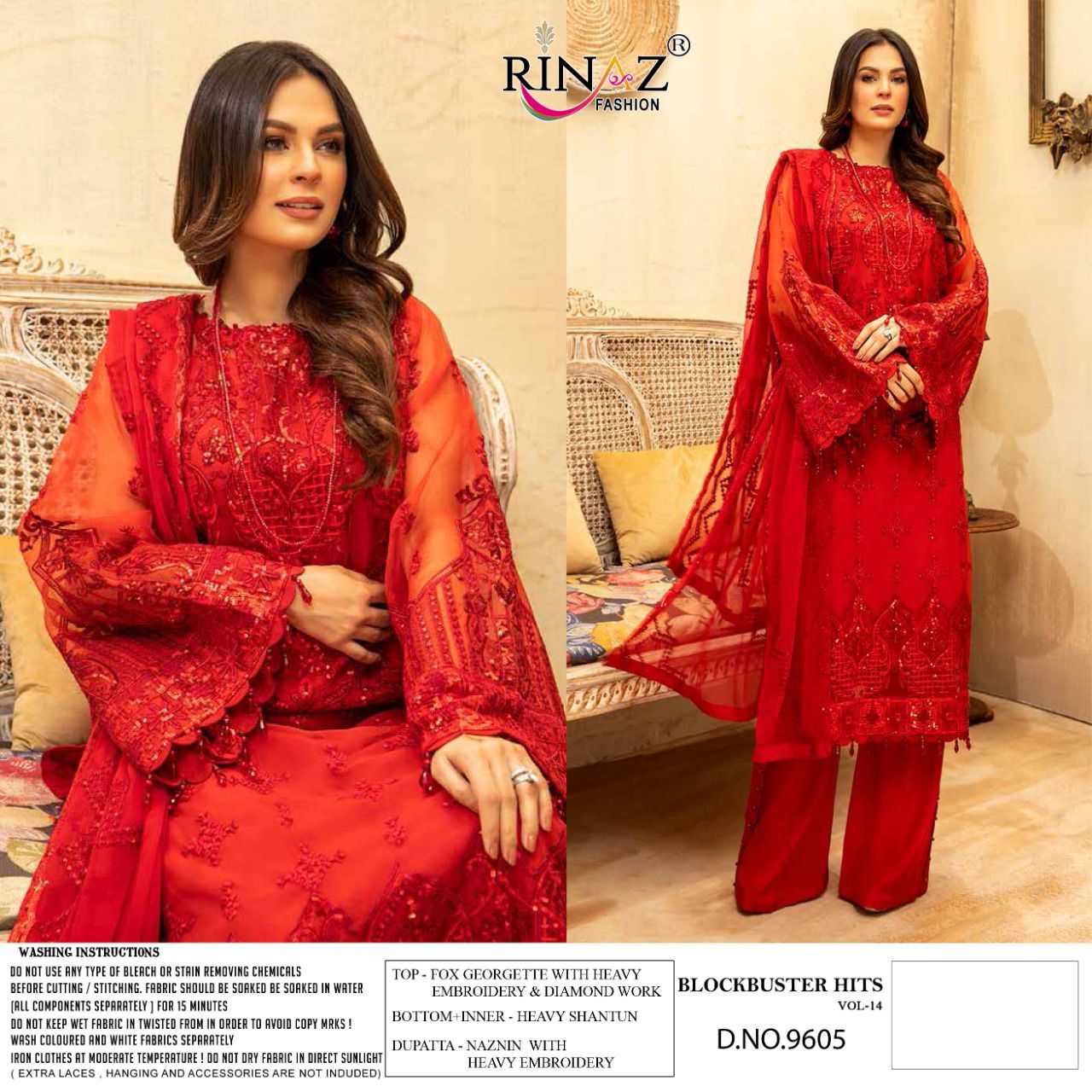 Rinaz Block Buster Hits Vol 14 Georgette Wear Pakistani Salwar Kameez Catalog