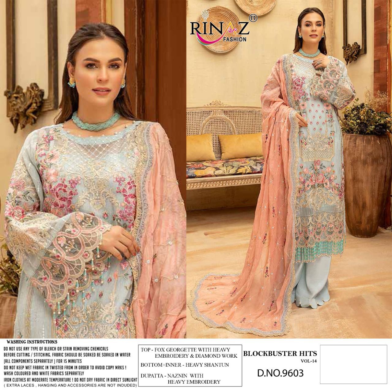 Rinaz Block Buster Hits Vol 14 Georgette Wear Pakistani Salwar Kameez Catalog