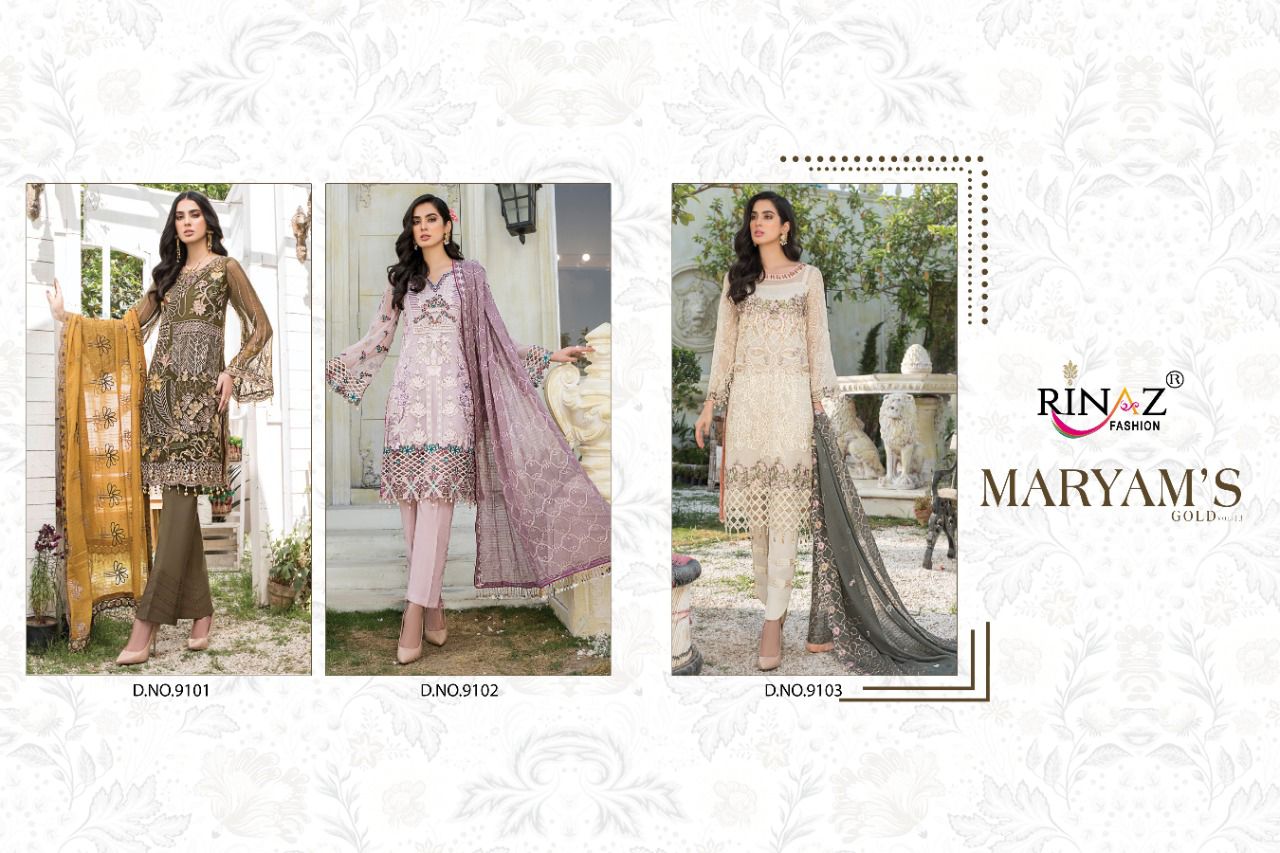 Rinaz Maryams Gold Vol 13 Heavy Pakistani Salwar Suits Catalog