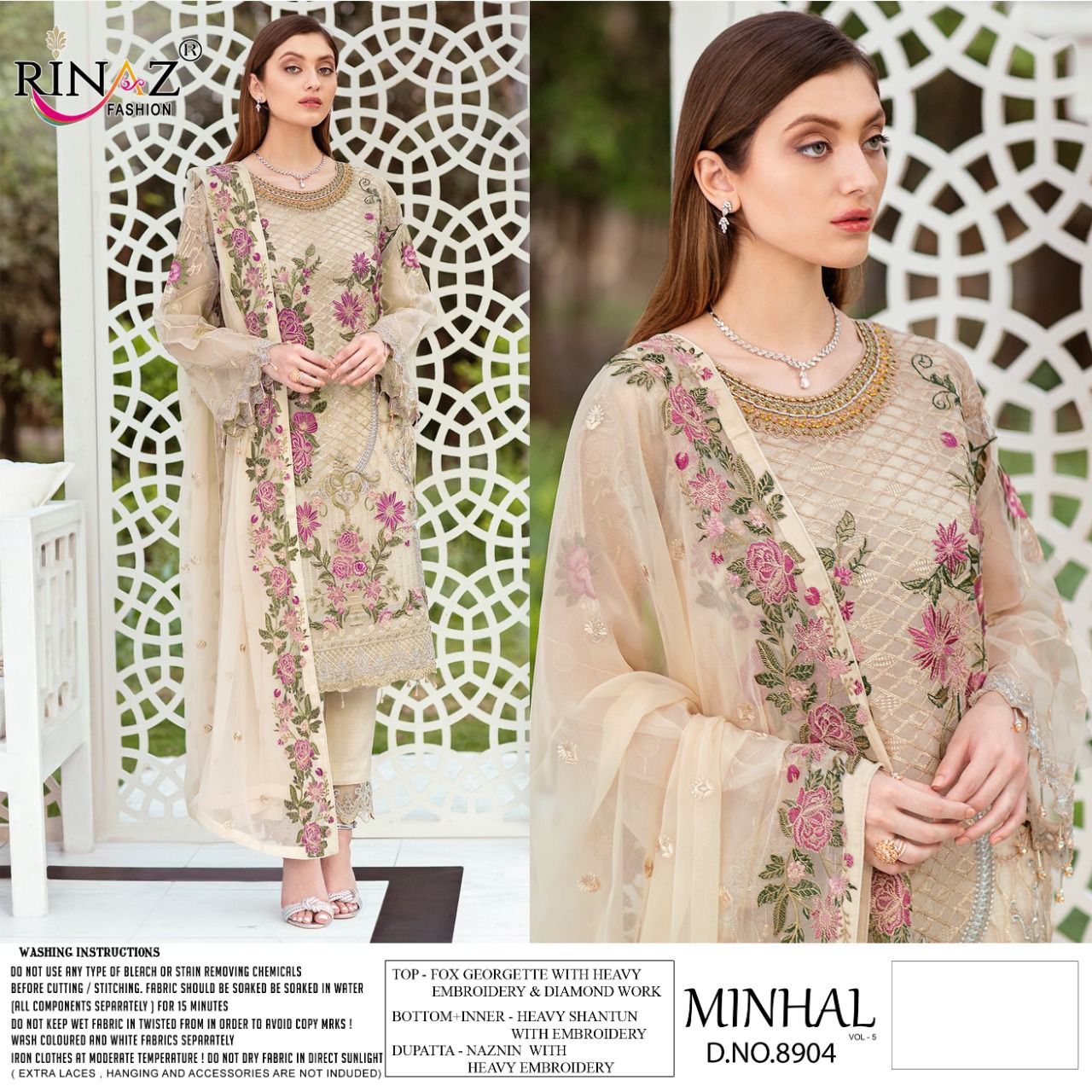 Rinaz Minhal Vol  5 Georgette Wear Pakistani Salwar Kameez  Catalog