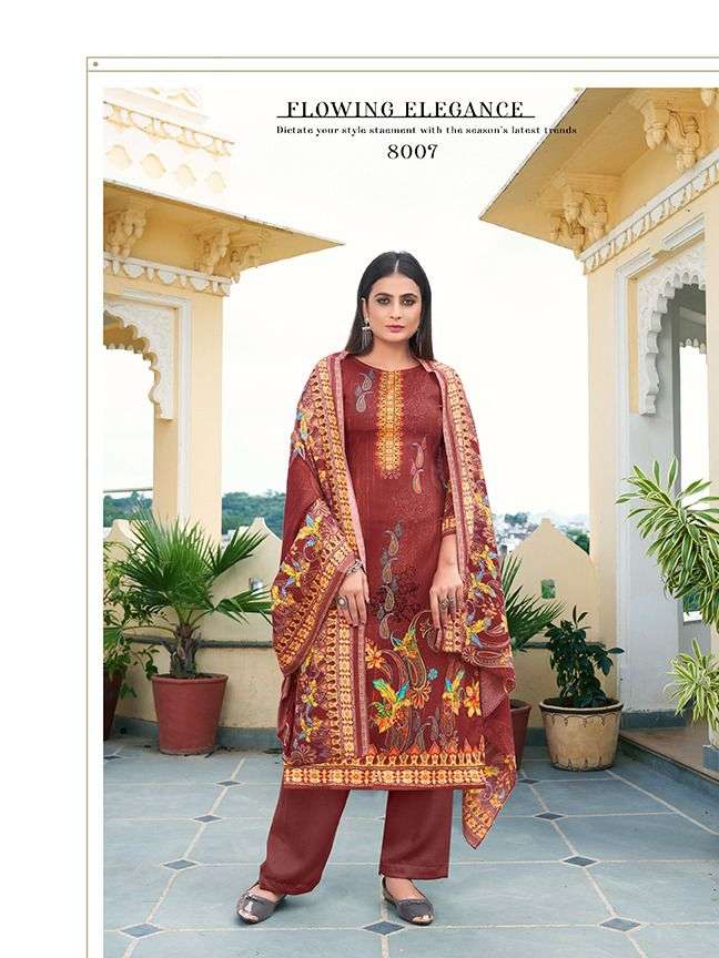 Roli Moli  Kalki 8001 To 8008 Series Pasmina Print Dress Material Catalog