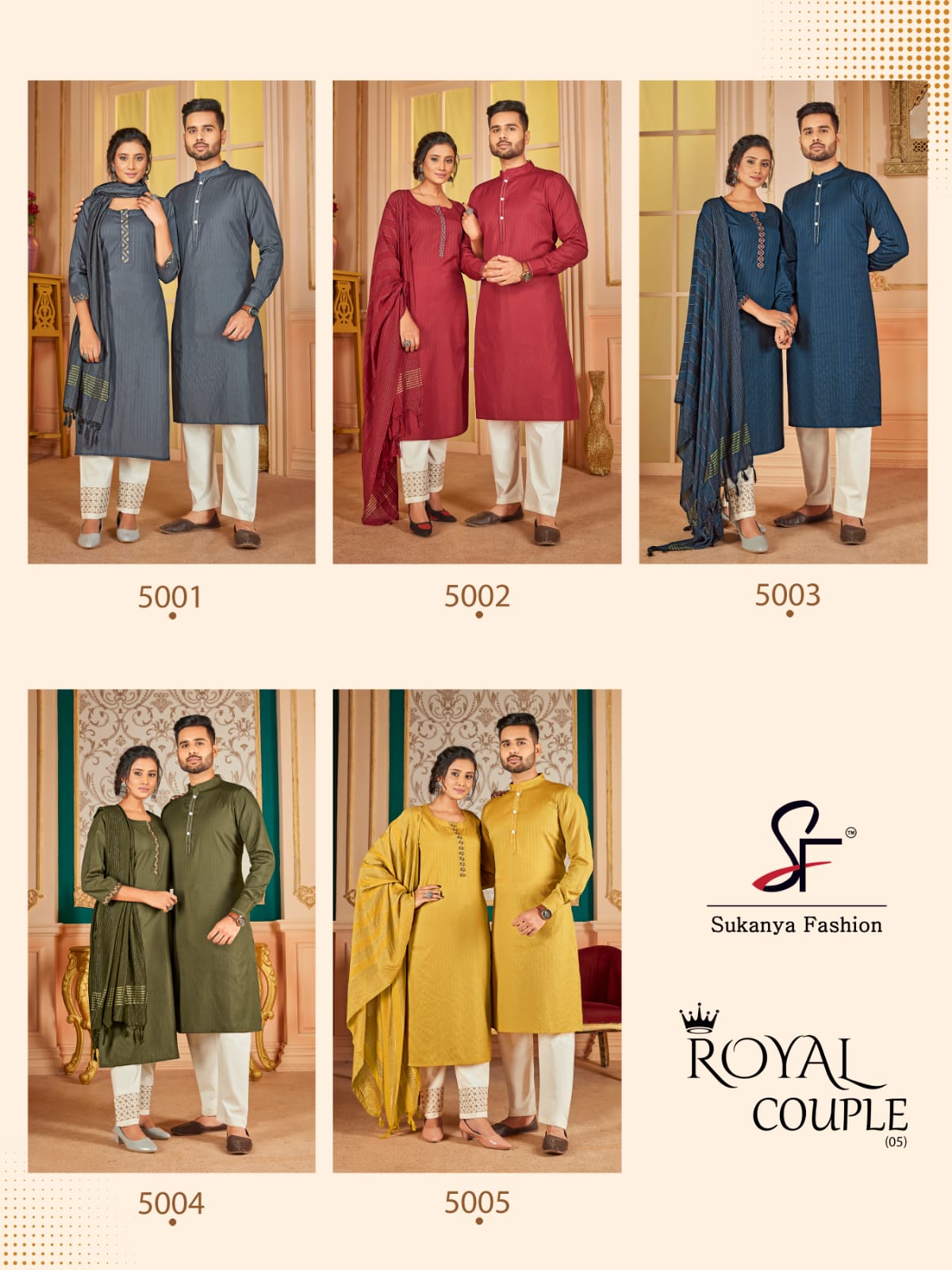 Royal Couple Vol  5 Pure Cotton Designer Couple Wear Collection