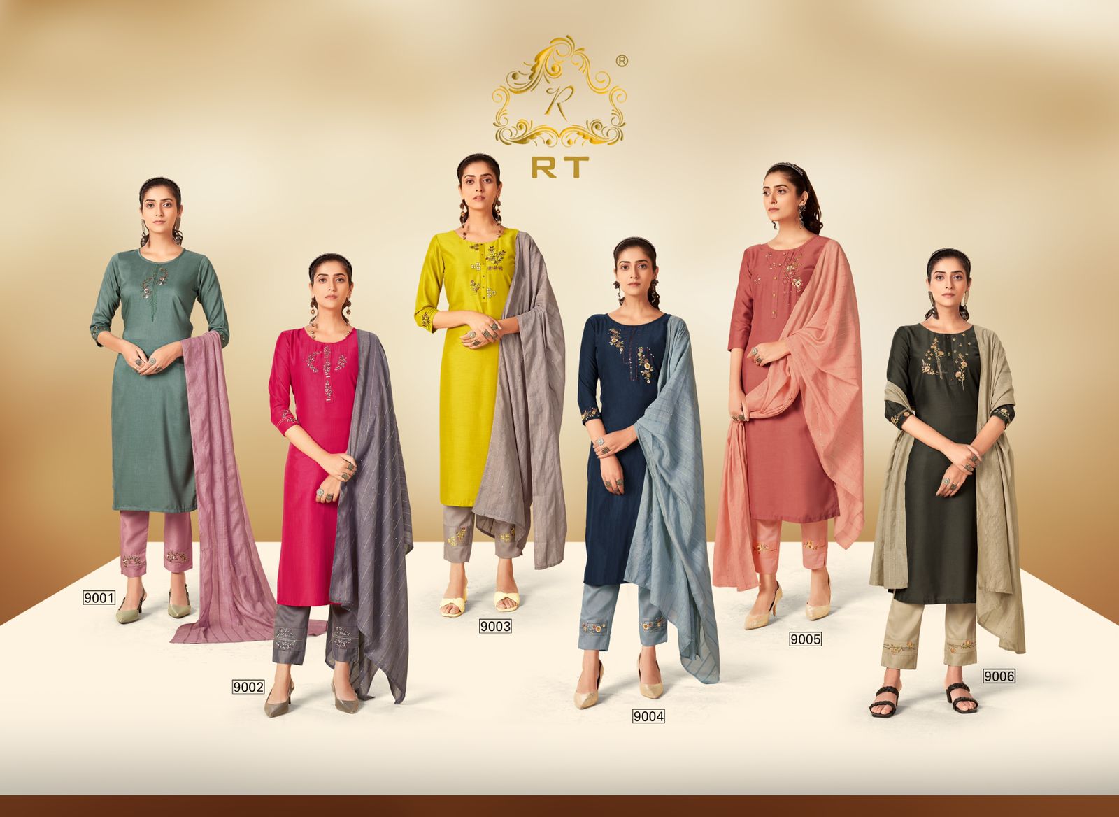 Rt Mascara Fancy Wear Designer Ready Made Kurti  Bottom With Dupatta Catalaog