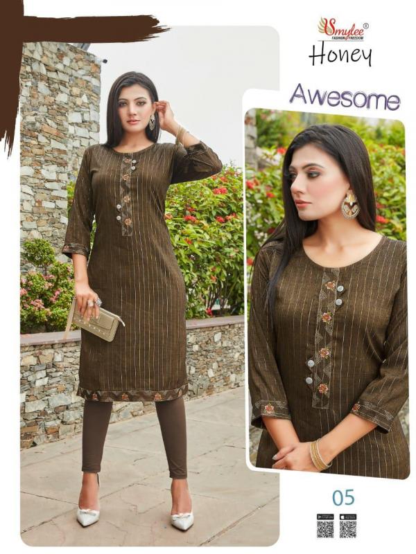 Rung Honey Fancy Rayon Embroidery  Casual Wear Kurti  Catalog