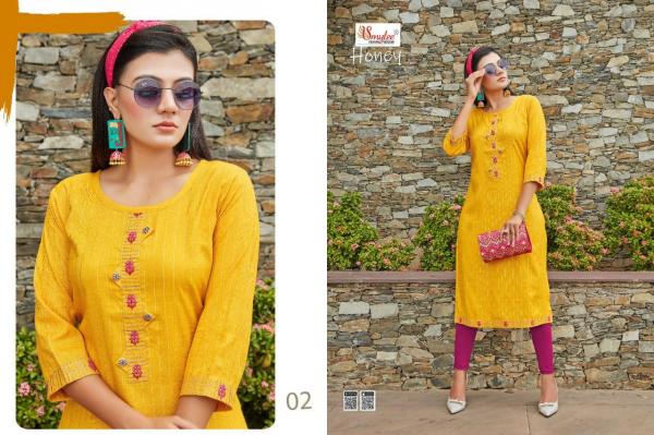 Rung Honey Fancy Rayon Embroidery  Casual Wear Kurti  Catalog