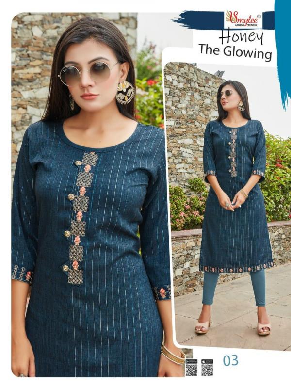 Rung Honey Fancy Rayon Embroidery  Casual Wear Kurti  Catalog
