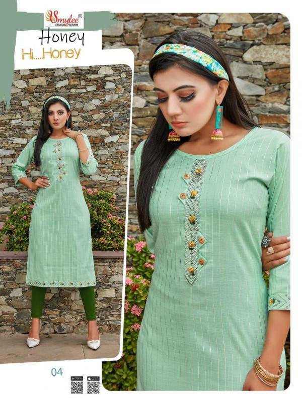 Rung Honey Fancy Rayon Embroidery  Casual Wear Kurti  Catalog