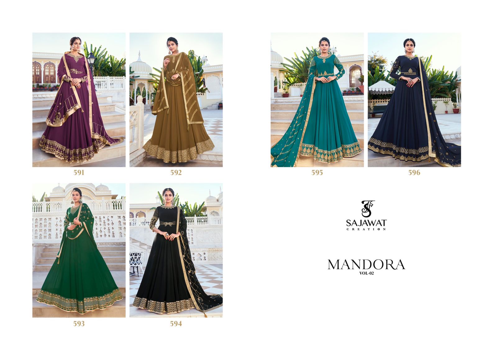Sajawat Mandora Vol 2 Festive Wear Ready Made Fancy  Gown Bottom With Dupatta