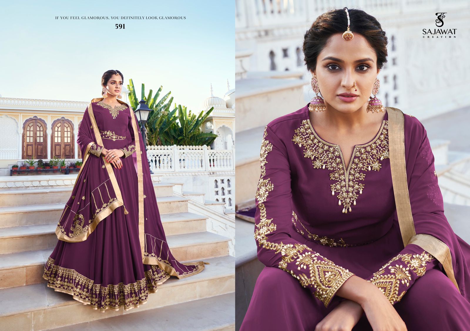 Sajawat Mandora Vol 2 Festive Wear Ready Made Fancy  Gown Bottom With Dupatta