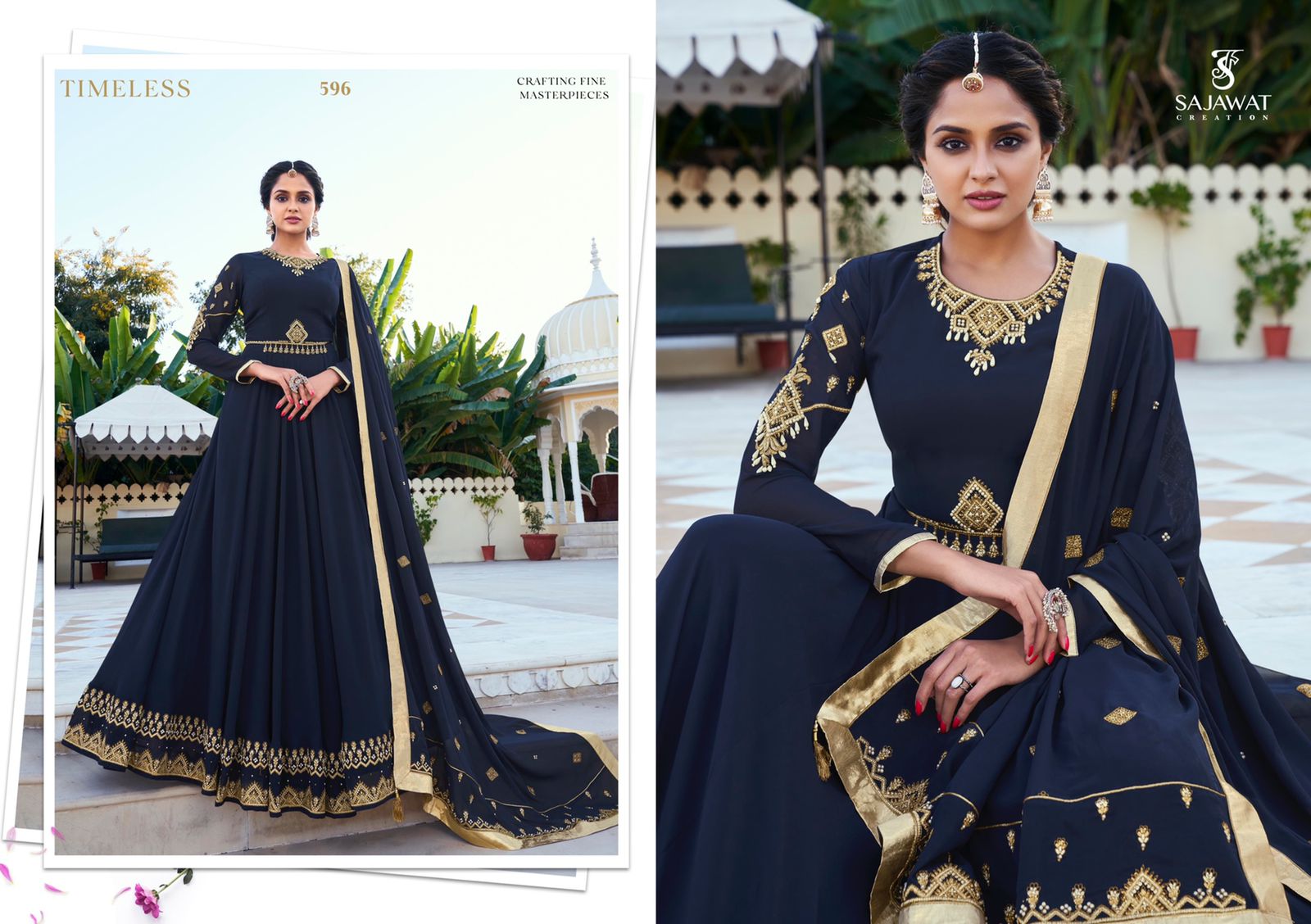 Sajawat Mandora Vol 2 Festive Wear Ready Made Fancy  Gown Bottom With Dupatta