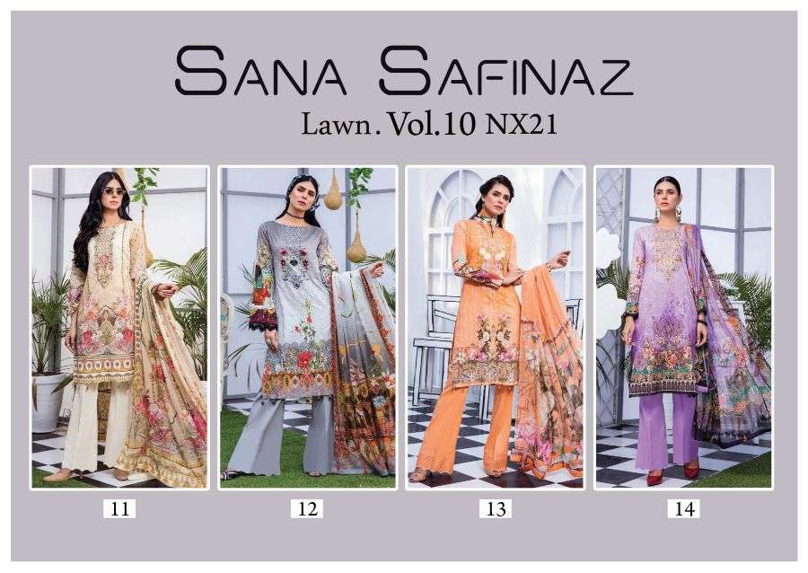 Sana Safinaz Lawn Vol 10 Nx21 Lawn Printed Dress Material Catalog