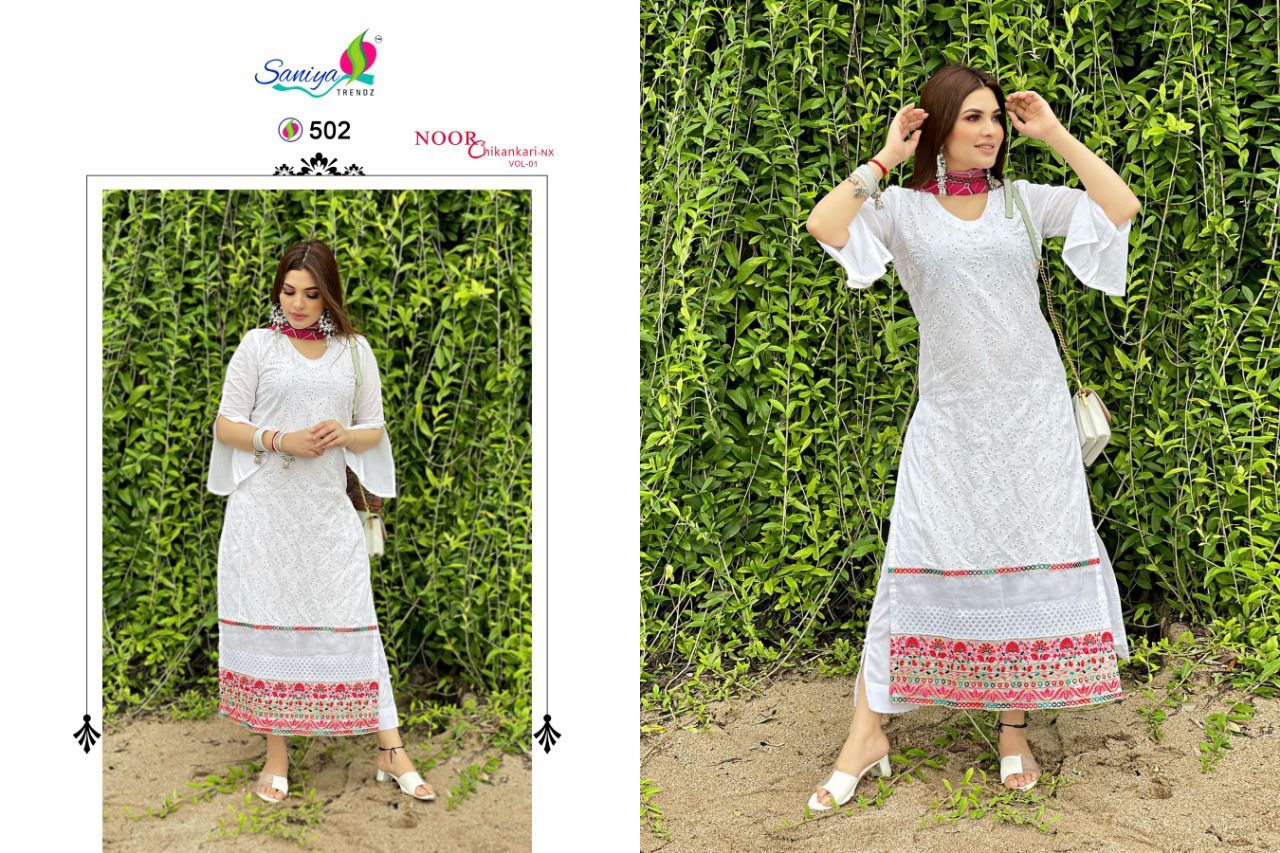Saniya Noor Chickenkari Vol  1 Nx Pakisatni Salwar Suits Catalog